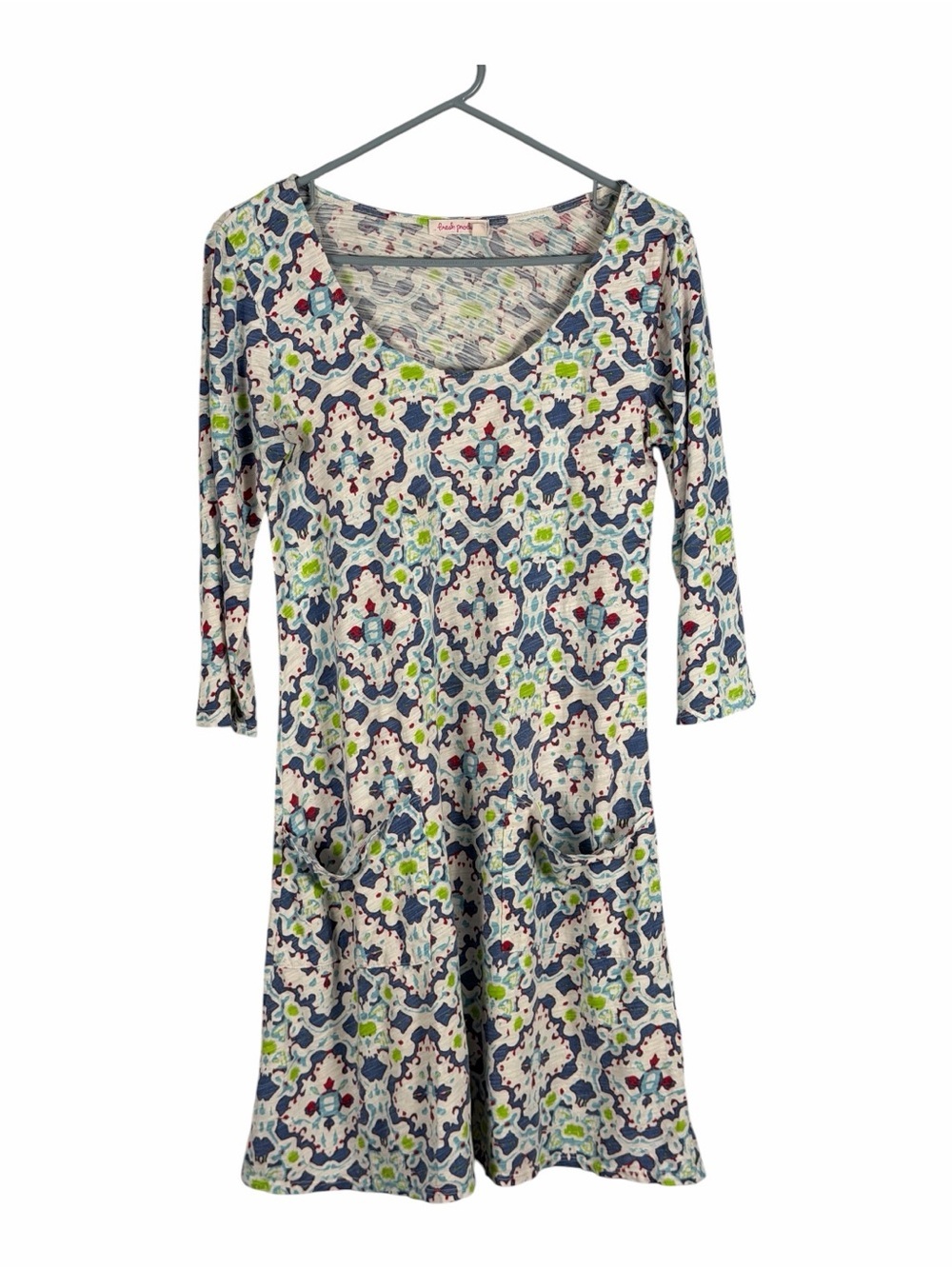 fresh produce Pink Script Label Floral Top - Blue, Green & Pink
